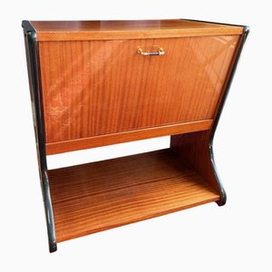 Vintage Wooden and Metal Mini Bar, 1950s-1960s