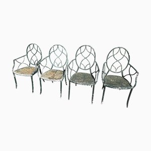 Provencal Wrought Iron Armchairs, 1950s, Set of 4