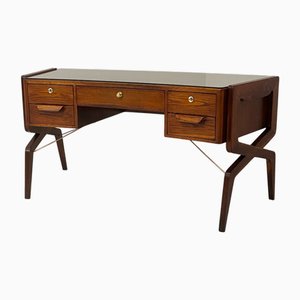 Mid-Century Wood and Glass Desk, 1950s