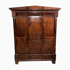 Biedermeier Mahogany Secretaire with Inlaid Interior