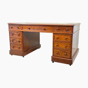 Large Mahogany Pedestal Desk, 1850s