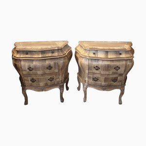 Italian 18th Century Style Bombe Commodes, 1950s, Set of 2