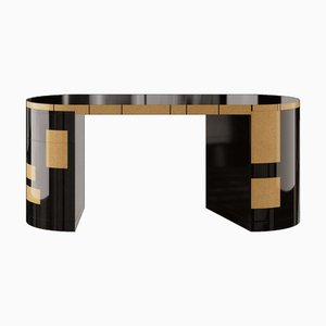 1987 Desk in Wood Marquetry by Hommés Studio