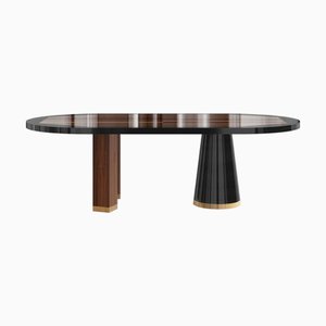 Columbus Dining Oval Table with Three Legs in Wood by Hommés Studio