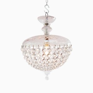 Crystal Globe Ceiling Lamp, 1960s