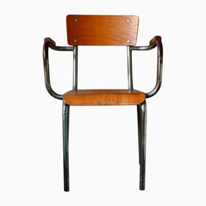 French Modernist Schoolmaster's Desk Chair, 1950s