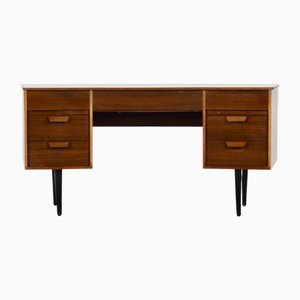 Concave Desk in Walnut by Gunther Hoffstead for Uniflex, 1960s
