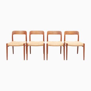 Vintage Dining Chairs in Teak by Niels Otto Møller for J. L. Møller Möbelfabrik, 1950s, Set of 4
