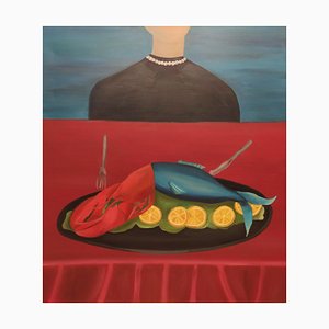Marta Uszakow, Enjoy your Meal, 2022, Olio su tela