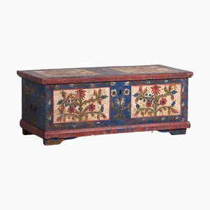 Antique Folk Art Style Blue Chest, 1920s