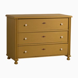 Mustard Yellow Antique Chest of Drawers, 1920s