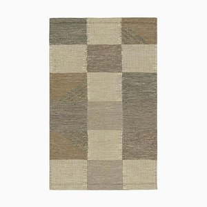 Teppich im skandinavischen Stil in Blau und Grau mit geometrischen Mustern von Rug&Kilim