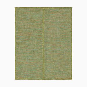Kilim Rug in Green with Teal and Pink Accents by Rug&Kilim