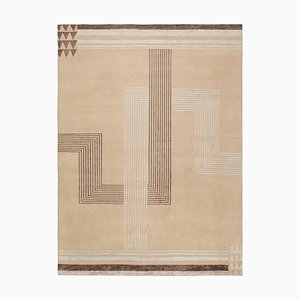 Rug with Beige-Brown Patterns by Rug&Kilim