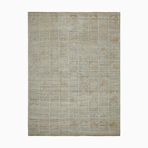 Scandinavian Rug with Gray and Beige Geometric Patterns by Rug&Kilim