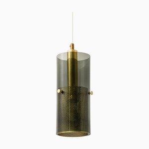 Ceiling Lamp in Brass and Glass attributed to Hans-Agne Jakobsson, 1950s