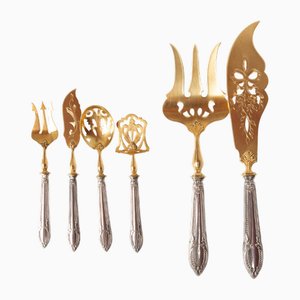 French Belle Époque Fish and Appetizer Serving Set, 1910s, Set of 6