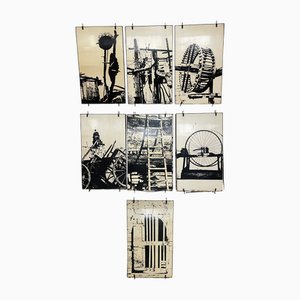 Large Vintage Double-Sided Decorative Interior Panels, 1960s, Set of 7