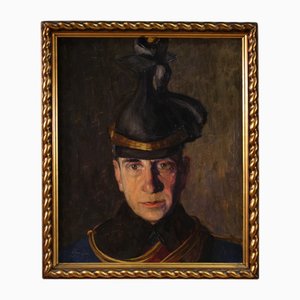Vass E., Portrait of a Soldier, 1915, Oil on Cardboard
