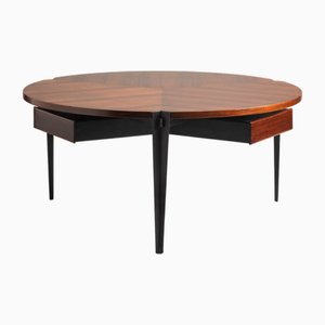 Mesa baja T61 de palisandro y metal de Osvaldo Borsani para Tecno, años 60