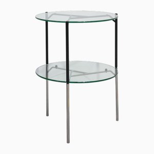 Italian Two-Tier Glass and Metal Coffee Table, 1990s