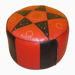Vintage Pouf in Leather, 1970s