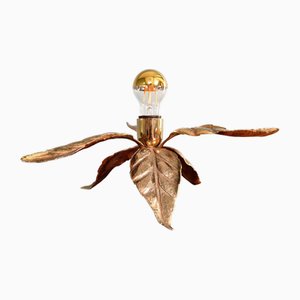 Floral Brass Table Lamp by Willy Daro for Massive, Belgium, 1970s