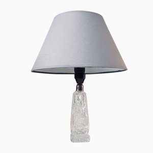 Vintage Scandinavian Table Lamp with Crystal Base, 1940s