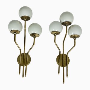 Lampade da parete grandi Mid-Century moderne nello stile di Stilnovo, anni '60, set di 2