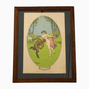 Cel Le Gaucher, In the Sacred Wood, The Spanish Race, 1926, Lithograph, Framed