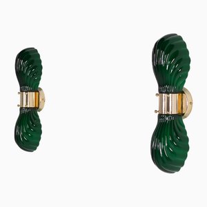 Italienische Coquille Wandlampen, 1970er, 2er Set