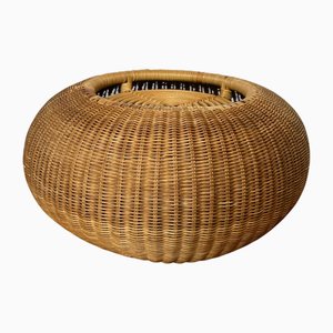 Mid-Century Modern Rustic Rattan Plant Stand, 1960