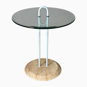 Italian Modern Metal and Glass Coffee Table by Vico Magistretti for Cattelan Italia, 1980s