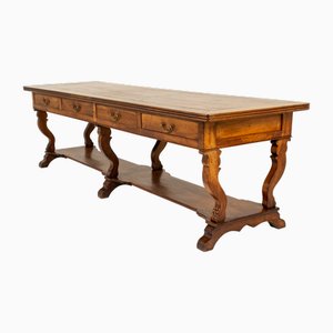 Large 19th Century Italian Walnut Drapers Table