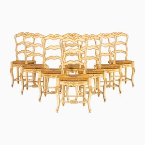 Chaises Peintes, France, 1940s, Set de 8