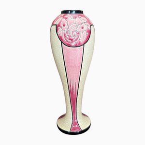 Art Deco Vase aus Longwy Steingut, 1920er