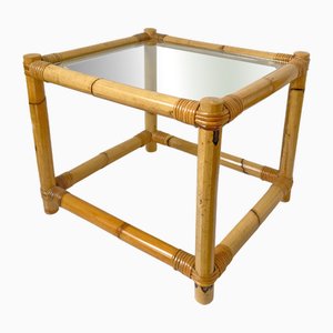 Tavolino da caffè vintage in bambù, Italia, anni '60