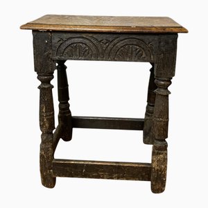 Carved Oak Joined Stool, 1680