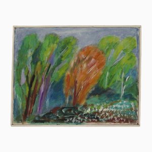 Hernek, Trees, 1970s, Oil on Canvas, Framed