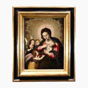 Workshop of Hendrick Van Balen, Madonna and Child, 1500s-1600s, Oil on Board, Framed