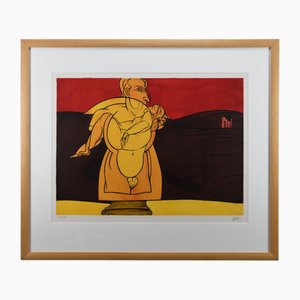 Valerio Adami, Landscape of Ruins, 1970, Serigrafia, Incorniciato