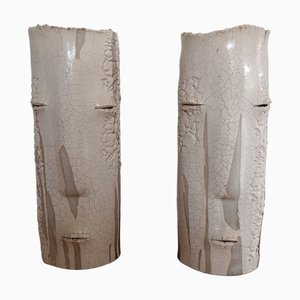 Colja De Roo, Masks Sculptures, anni '90, ceramica, set di 2