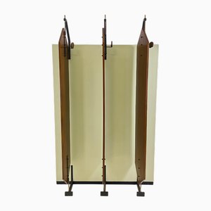Three-Door Wall-Mounted Revolving Coat Rack, 1960