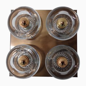 Applique Murale en Cuivre et Verre de Cosack, Allemagne, 1960s