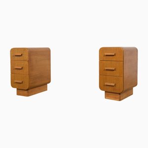 Art Deco Nightstands, Czechoslovakia, 1950s, Set of 2
