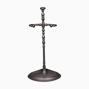 Antique Victorian French Cast Iron Corner Umbrella Stand, 1900s