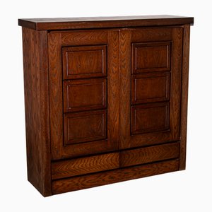 Bar Cabinet with Sculputred Carved Oak Doors, 1970