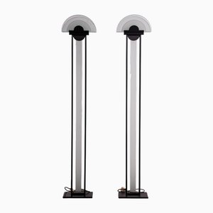 Stehlampen aus Milchglas, 1985, 2er Set