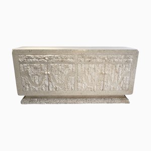 Travertine Tessellated Stone Sideboard by Renoir, 1980