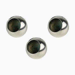 Unipersonale Aschenbecher aus versilbertem Metall von Lino Sabattini, 1972, 3er Set